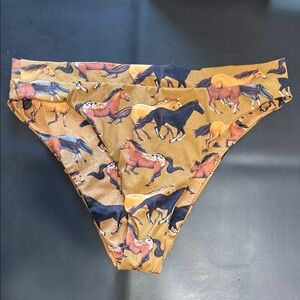 Darling Horse Print Bikini Bottom - Brown and Black